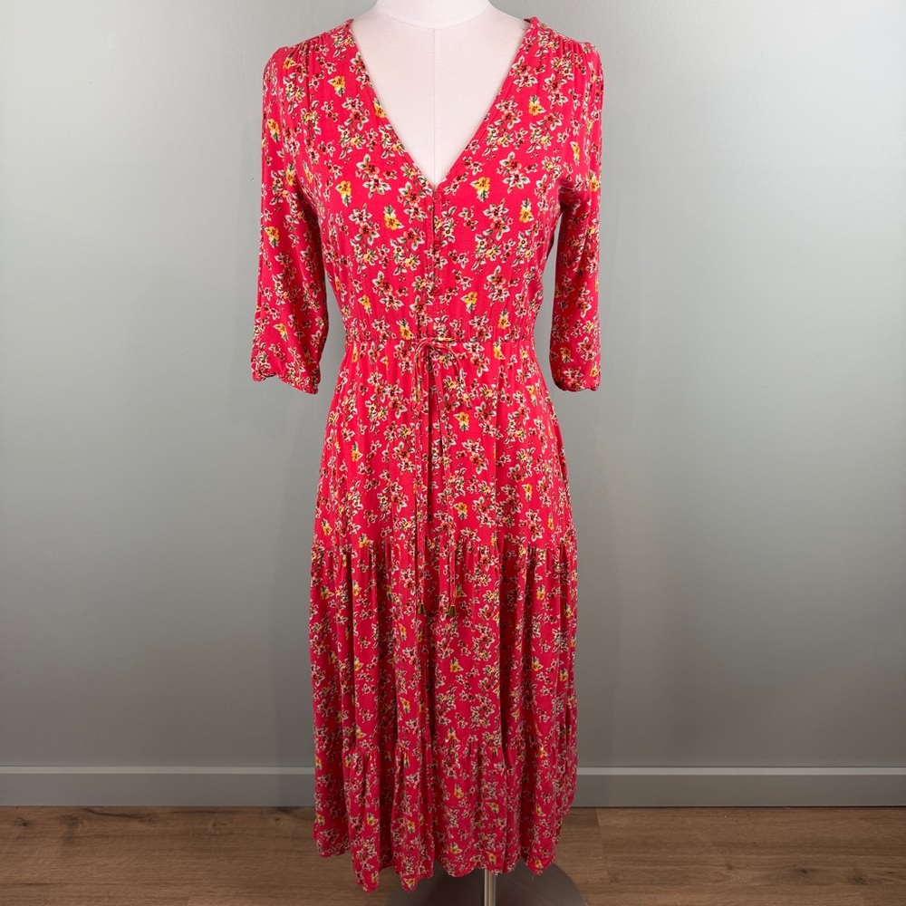 Anthropologie Sunday Mi Amor Ditsy Floral Tiered Cottagecore Maxi dress Small
